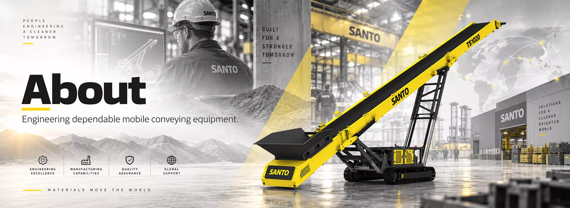 SANTO mobile conveying equipment at the factory