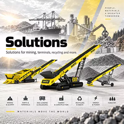 SANTO mobile conveyor working in a bulk material solution