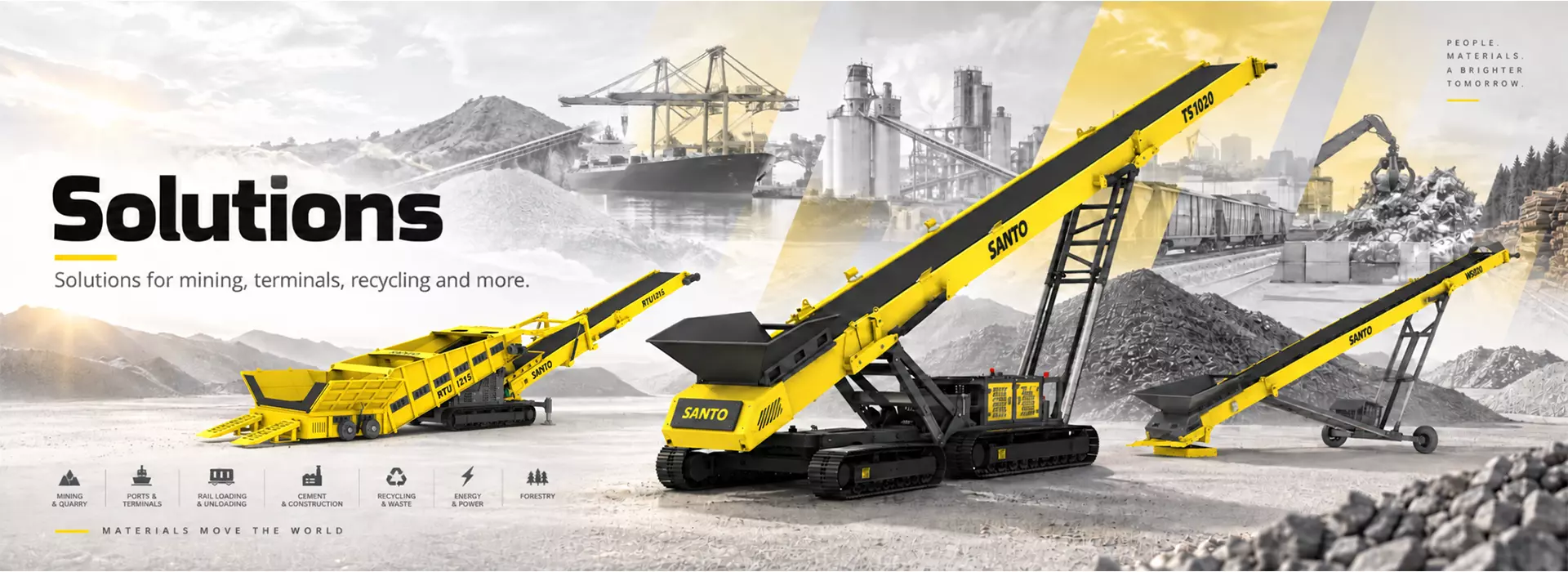 SANTO mobile conveyor working in a bulk material solution