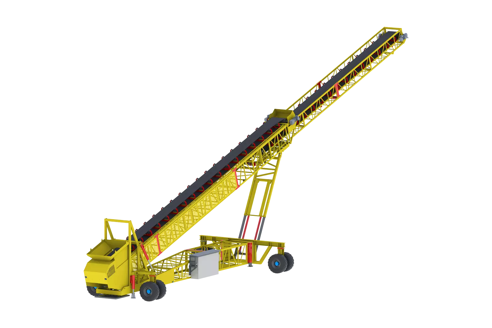 Wheeled radial telescopic stacker structure diagram