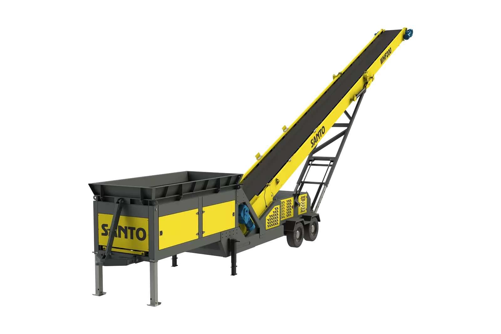 Wheeled hopper stacker structure diagram
