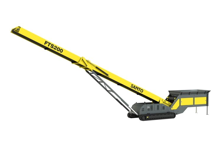 Wheeled radial mobile conveyor