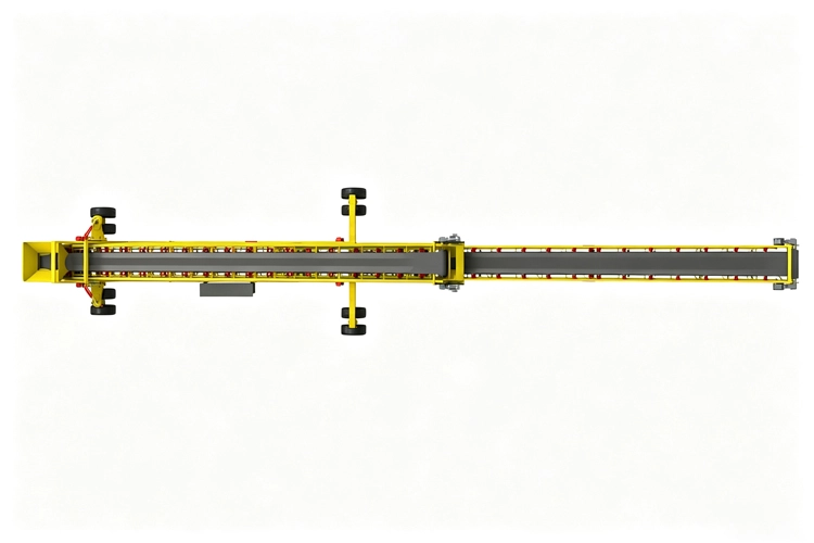 Wheeled radial mobile conveyor