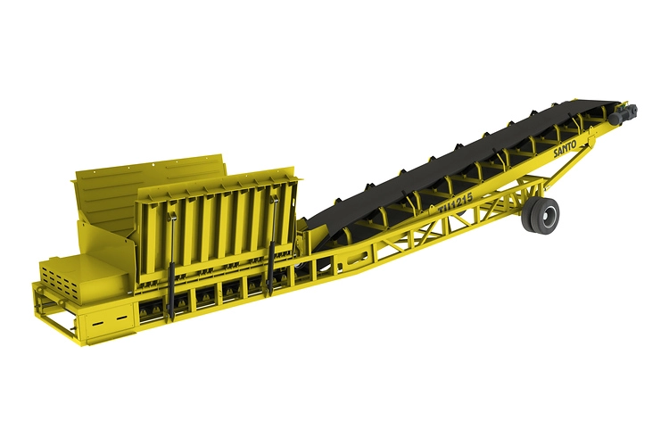 Wheeled radial mobile conveyor