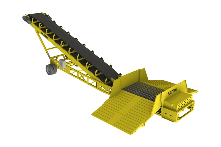 Wheeled radial mobile conveyor