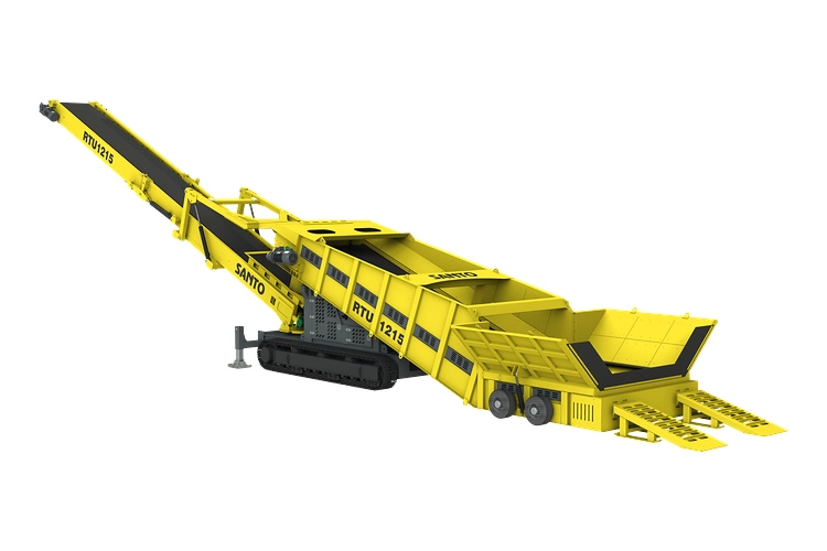 Wheeled radial mobile conveyor