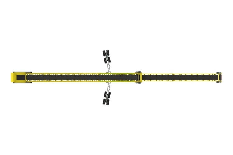 Wheeled radial mobile conveyor