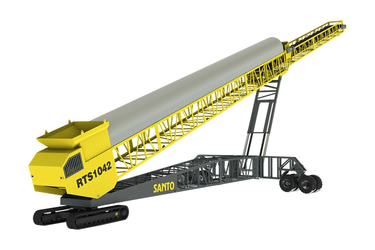 Wheeled radial mobile conveyor