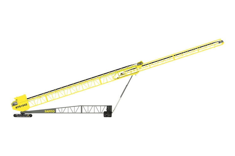 Wheeled radial mobile conveyor