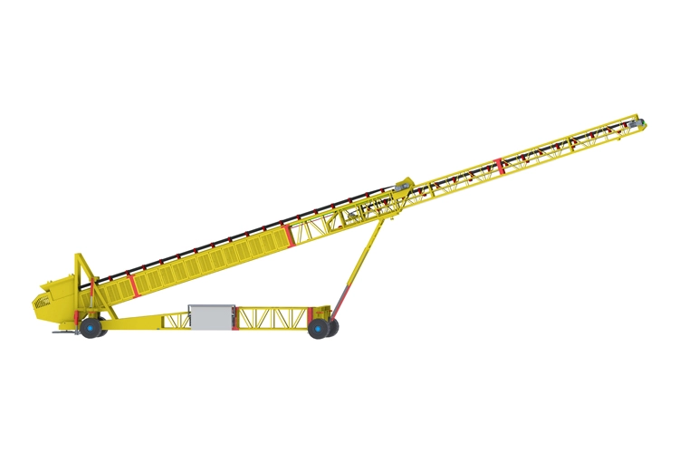 Wheeled radial mobile conveyor