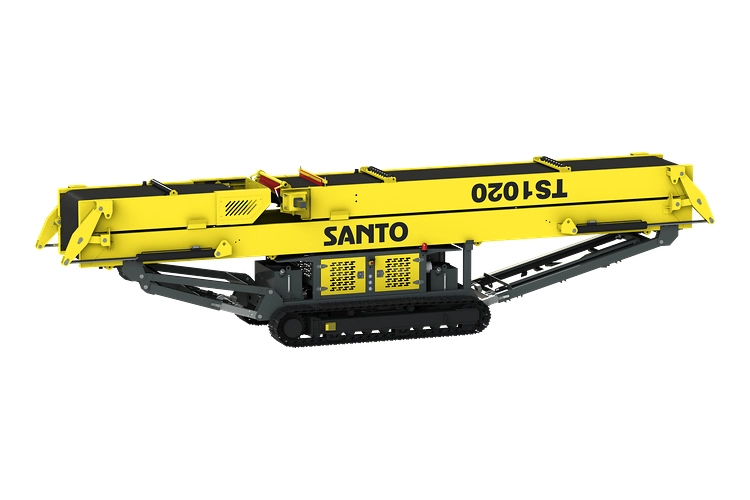 Wheeled radial mobile conveyor