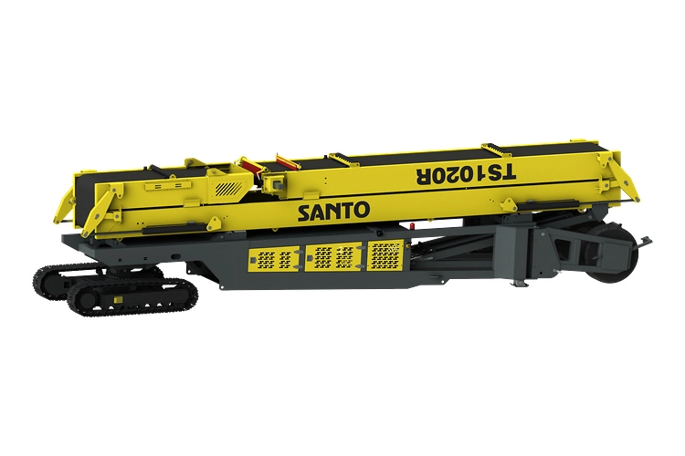 Wheeled radial mobile conveyor