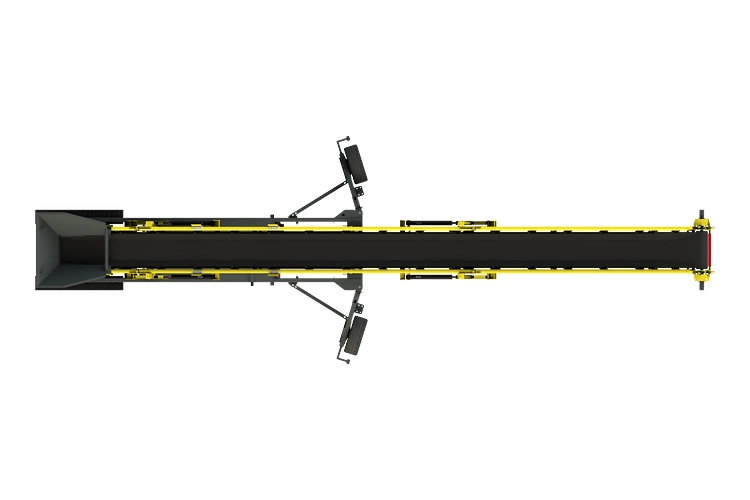 Wheeled radial mobile conveyor