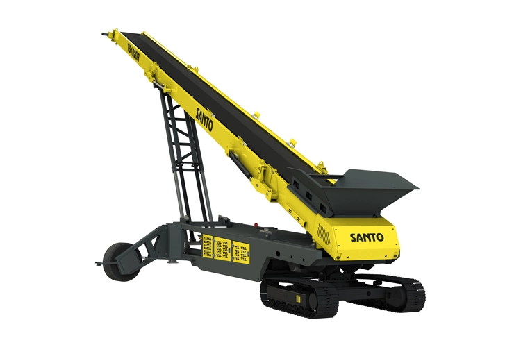 Wheeled radial mobile conveyor