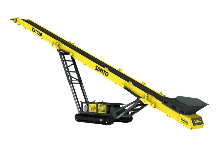 Wheeled radial mobile conveyor