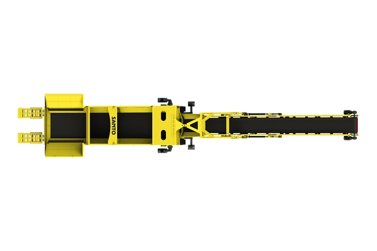 Wheeled radial mobile conveyor