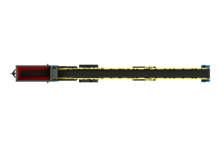 Wheeled radial mobile conveyor