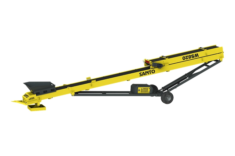 Wheeled radial mobile conveyor