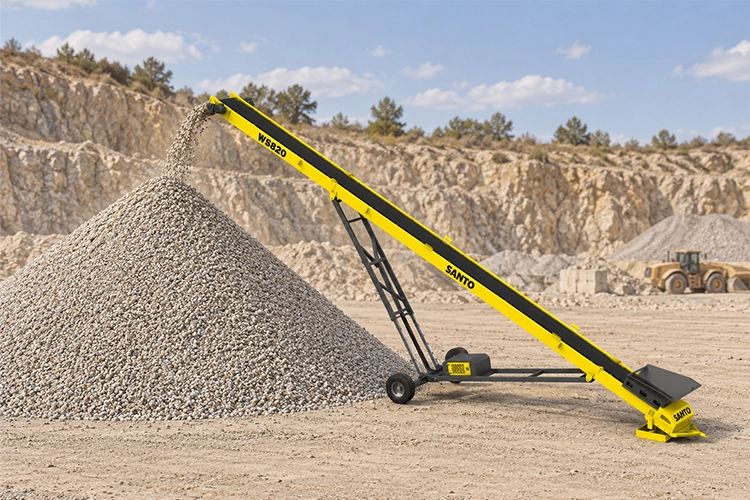 Wheeled mobile conveyor transport configuration